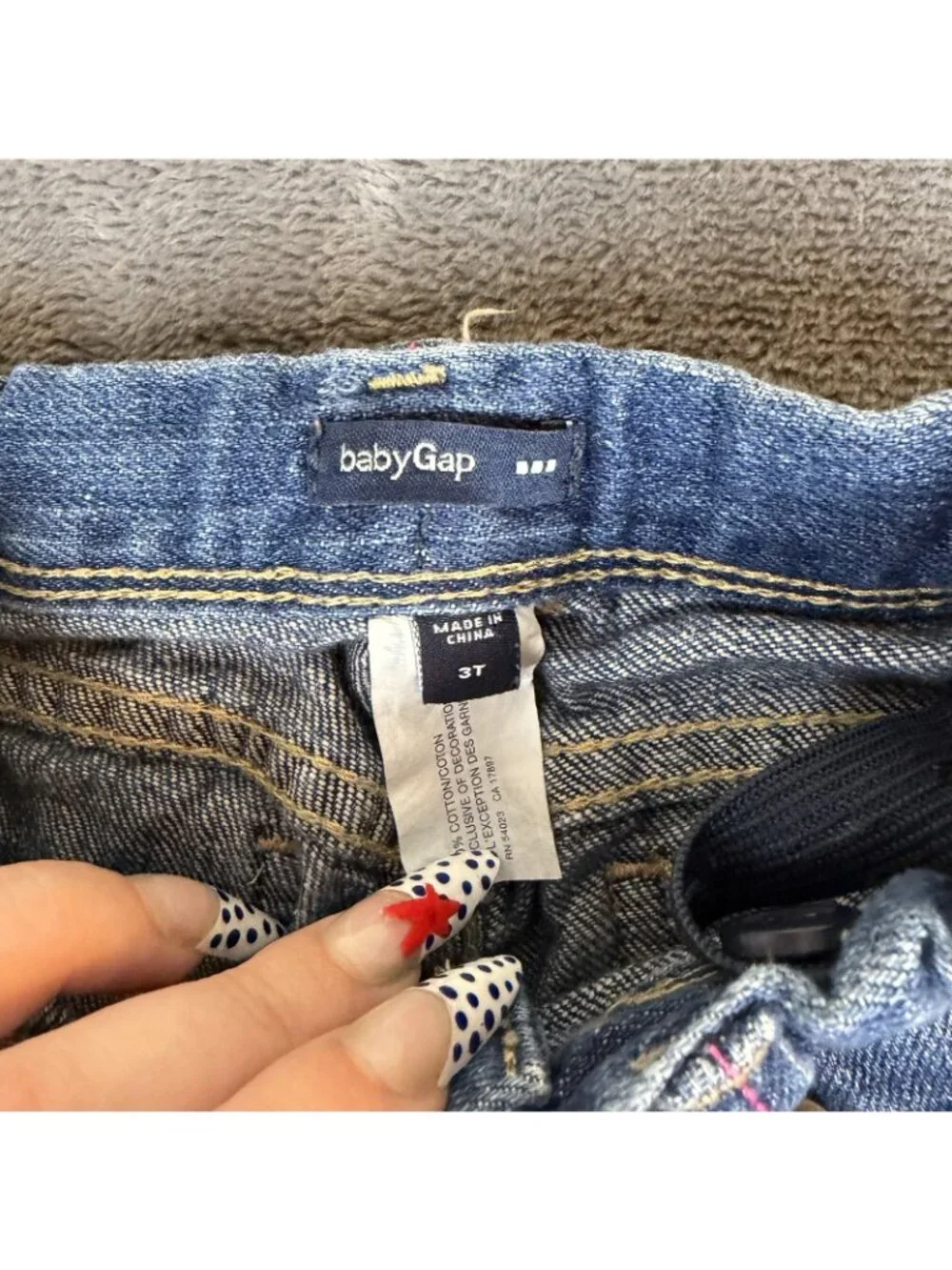 Baby Gap Denim Stretch Toddler Embroidered Jeans Size 3t Patched Flare Leg Y2K